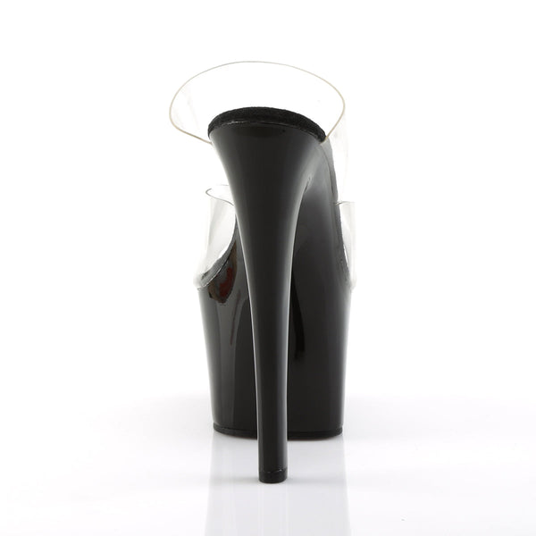 SKY-302 Plateau Pantoletten Transparent/Schwarz von Pleaser – Ansicht 4