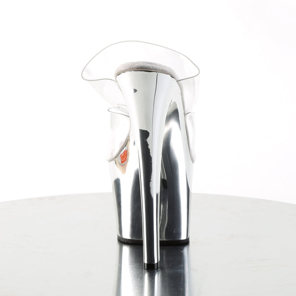 SKY-302 Plateau Pantoletten Transparent/Chrom von Pleaser – Ansicht 4