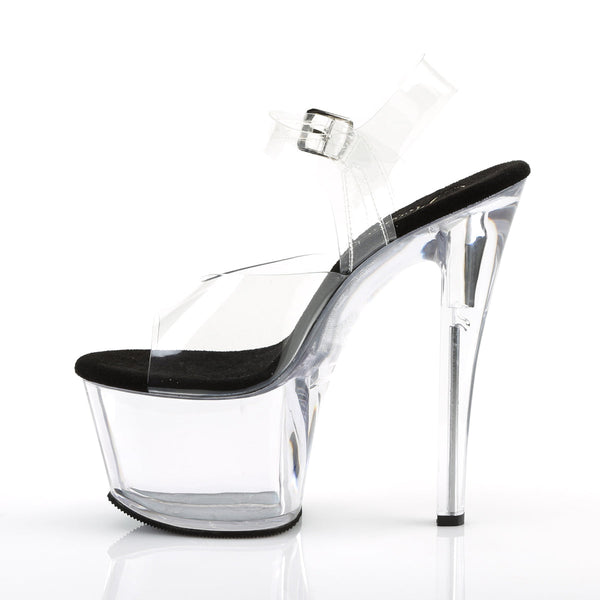 SKY-308 Plateau Sandaletten Transparent Schwarz von Pleaser – Ansicht 3