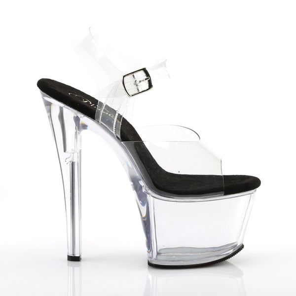 SKY-308 Plateau Sandaletten Transparent Schwarz von Pleaser – Ansicht 5