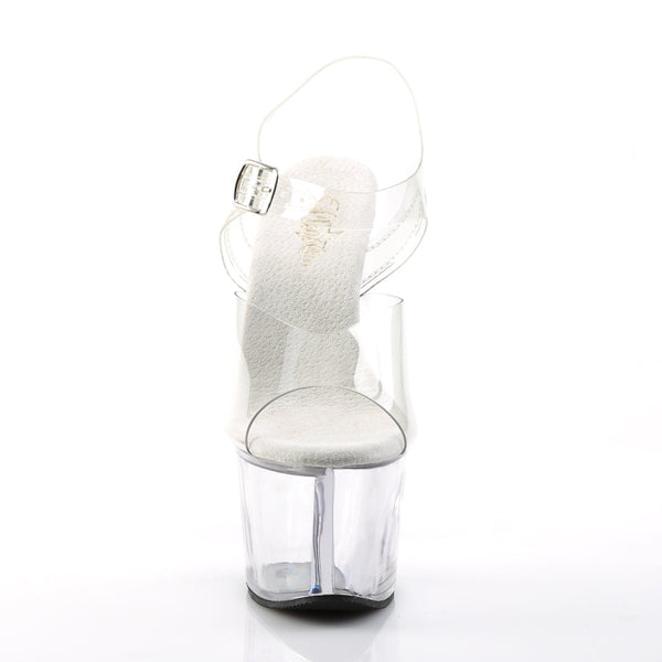 SKY-308 Plateau Sandaletten Transparent/Weiß von Pleaser – Ansicht 2