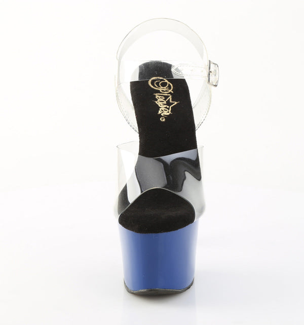 SKY-308 Plateau Sandaletten Blau Lack von Pleaser – Ansicht 2