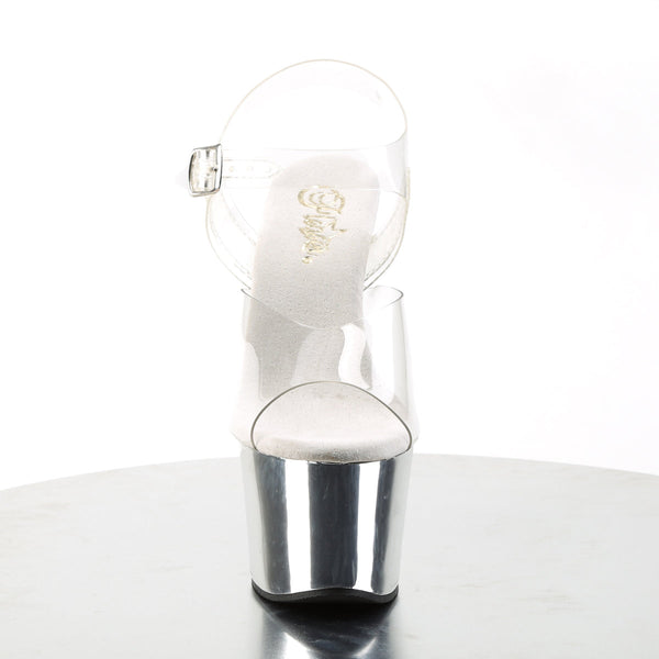 SKY-308 Plateau Sandaletten Silber Chrom von Pleaser – Ansicht 2