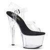 SKY-308 Plateau Sandaletten Transparent Schwarz von Pleaser