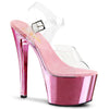 SKY-308 Plateau Sandaletten Baby Pink Chrom von Pleaser