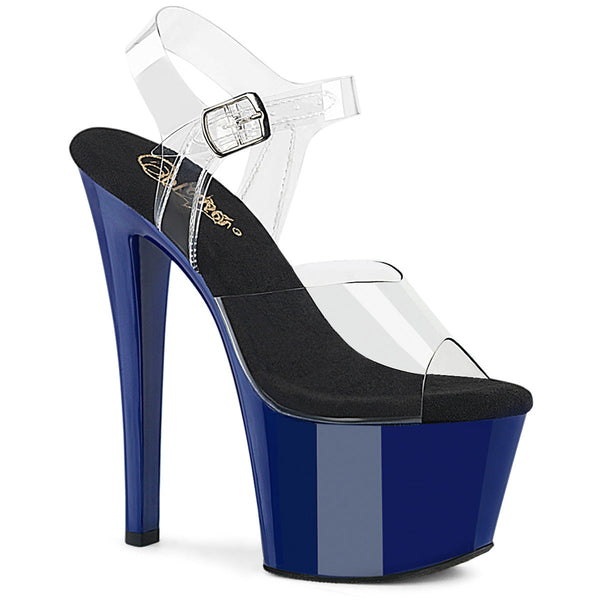 SKY-308 Plateau Sandaletten Blau Lack von Pleaser