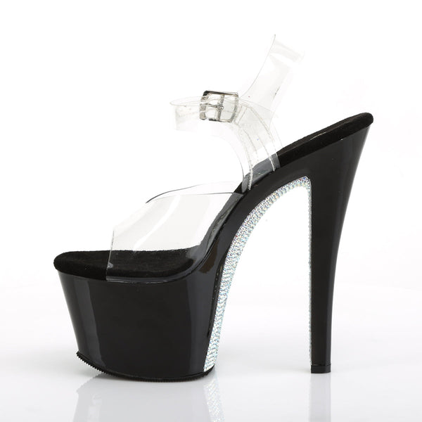 SKY-308CRS Plateau Sandaletten Schwarz/Silber von Pleaser – Ansicht 3