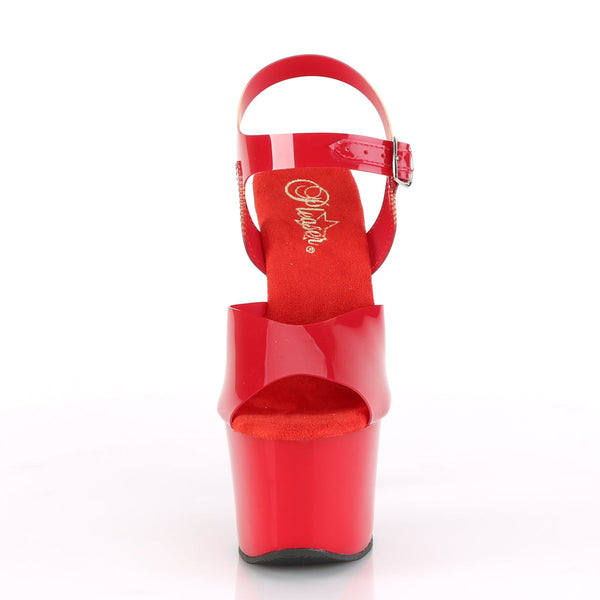 SKY-308N Plateau Sandaletten Rot Lack von Pleaser – Ansicht 2