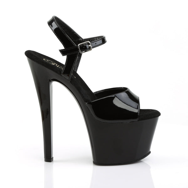 SKY-309 Plateau Sandaletten Lack Schwarz von Pleaser – Ansicht 5