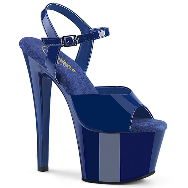SKY-309 Plateau Sandaletten Blau Lack von Pleaser