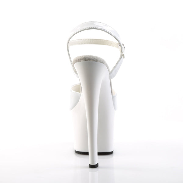 SKY-309 Plateau Sandaletten Lack Weiß von Pleaser – Ansicht 4