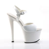 SKY-309 Plateau Sandaletten Lack Weiß von Pleaser – Ansicht 5