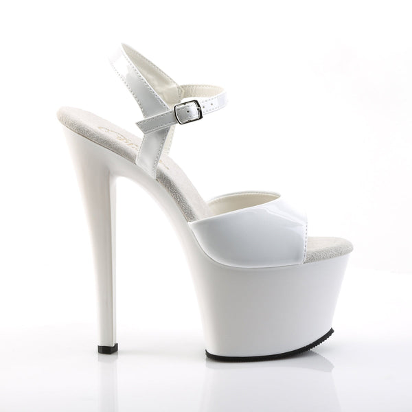 SKY-309 Plateau Sandaletten Lack Weiß von Pleaser – Ansicht 5
