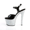 SKY-309LG Plateau Sandaletten Schwarz/Silber von Pleaser – Ansicht 3