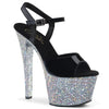 SKY-309LG Plateau Sandaletten Schwarz/Silber von Pleaser