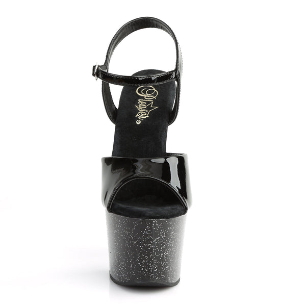 SKY-309MG Plateau Sandaletten Schwarz/Glitter von Pleaser – Ansicht 2