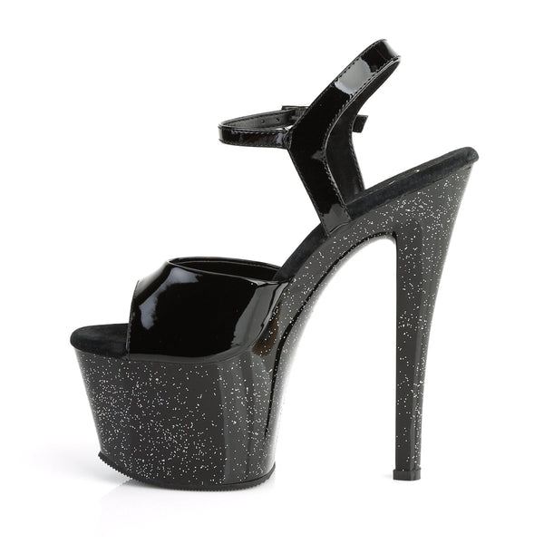 SKY-309MG Plateau Sandaletten Schwarz/Glitter von Pleaser – Ansicht 3
