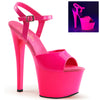 SKY-309UV Plateau Sandaletten Neon Pink UV von Pleaser