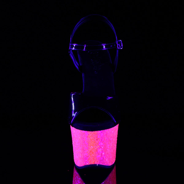 SKY-309UVLG Plateau Sandaletten - Schwarz/Neon Pink UV von Pleaser – Ansicht 2