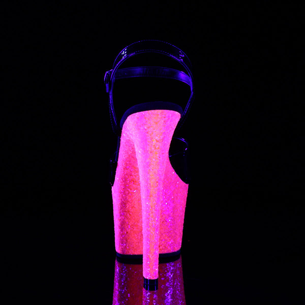SKY-309UVLG Plateau Sandaletten - Schwarz/Neon Pink UV von Pleaser – Ansicht 4