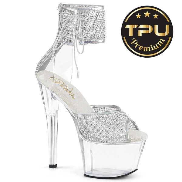 SKY-324PREM-RSNT Sandalette Plateauschuhe Transparent von Pleaser