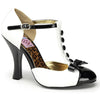 SMITTEN-10 Pumps Weiss-Schwarz Lack | Pin Up Couture SALE