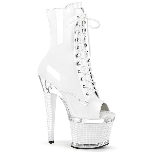 SPECTATOR-1021 Plateau Stiefeletten - Weiß von Pleaser