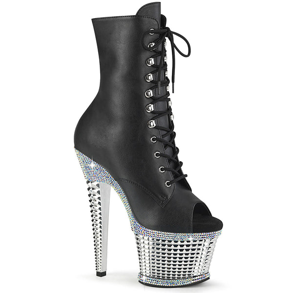 SPECTATOR-1021RS Plateau Stiefeletten - Schwarz Matt von Pleaser