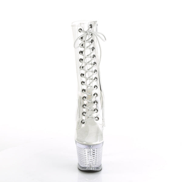 SPECTATOR-1040G Plateau Stiefeletten - Transparent von Pleaser – Ansicht 2