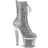 SPECTATOR-1040G Plateau Stiefeletten - Silber von Pleaser