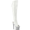 SPECTATOR-3019 Plateau Peeptoe Overknee Stiefel - Weiß | Pleaser