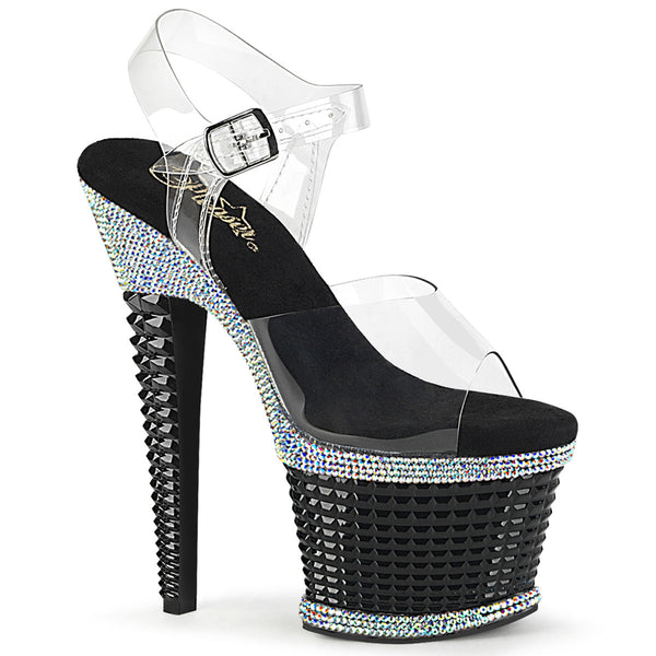 SPECTATOR-708RS Plateau Sandaletten - Transparent von Pleaser
