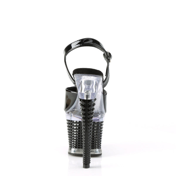 SPECTATOR-709 Plateau Sandaletten - Schwarz/Chrome von Pleaser – Ansicht 4