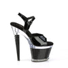SPECTATOR-709 Plateau Sandaletten - Schwarz/Chrome von Pleaser – Ansicht 5