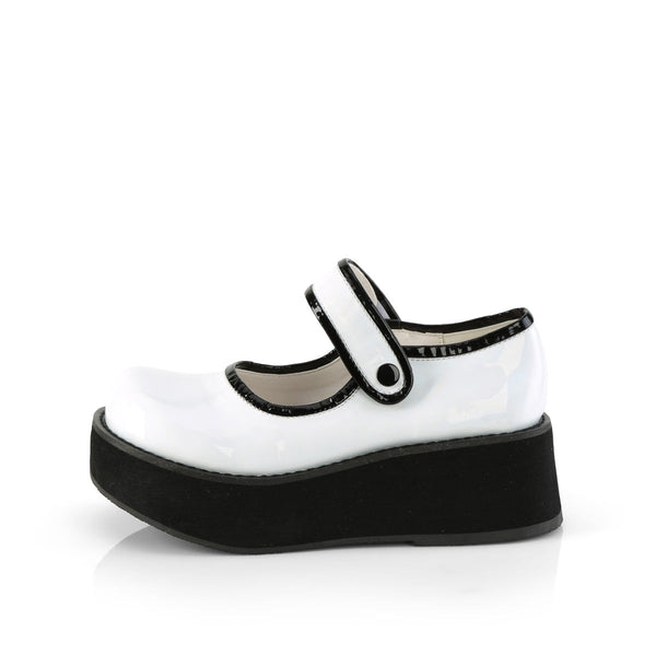SPRITE-01 Plateau Schuhe - Weiß Lack von DemoniaCult – Ansicht 3
