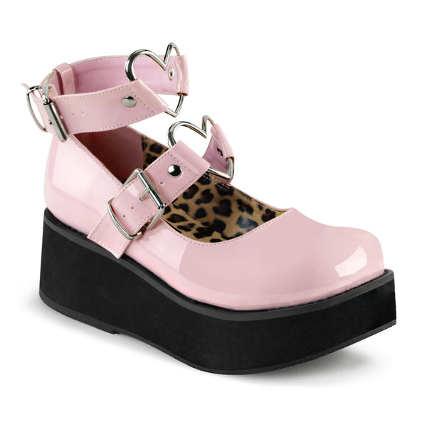 SPRITE-02 Plateau Schuh rosa Lack Herz Riemchen von DemoniaCult