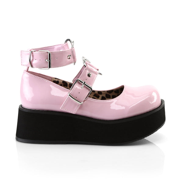 SPRITE-02 Plateau Schuh rosa Lack Herz Riemchen von DemoniaCult – Ansicht 5