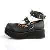 SPRITE-02 Plateau Schuh schwarz matt Herz Riemchen von DemoniaCult – Ansicht 3