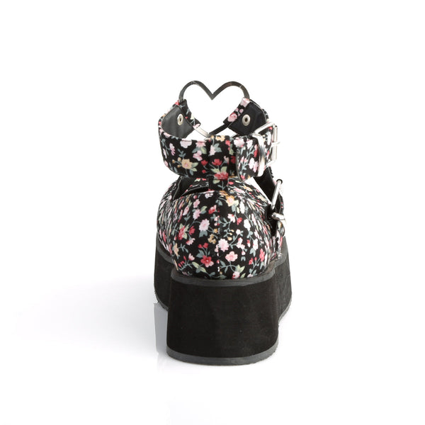 SPRITE-02 Plateau Schuh Blumenmuster Herz Riemchen von DemoniaCult – Ansicht 4
