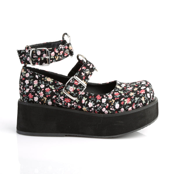 SPRITE-02 Plateau Schuh Blumenmuster Herz Riemchen von DemoniaCult – Ansicht 5