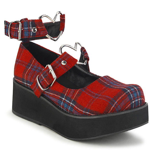 SPRITE-02 Plateau Schuhe - Rot Kariert von DemoniaCult