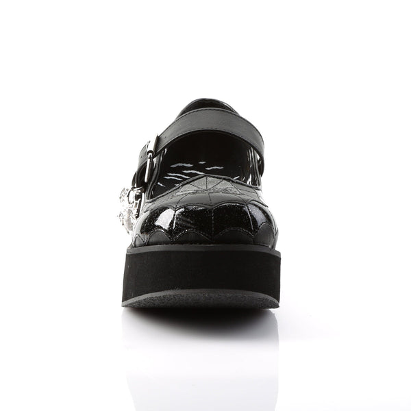 SPRITE-05 Plateau Schuh Mary Janes Spinne schwarz von DemoniaCult – Ansicht 2