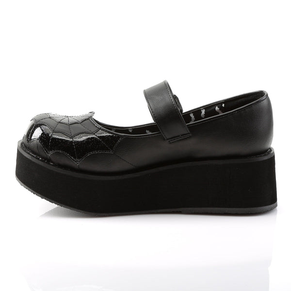 SPRITE-05 Plateau Schuh Mary Janes Spinne schwarz von DemoniaCult – Ansicht 3