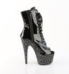 STARDANCE-1021 Plateau Stiefeletten Schwarz Lack Peeptoe von Pleaser – Ansicht 5