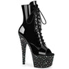STARDANCE-1021 Plateau Stiefeletten Schwarz Lack Peeptoe von Pleaser
