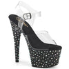 STARDANCE-708 Plateau Sandaletten Schwarz mit Glitzersteinen von Pleaser