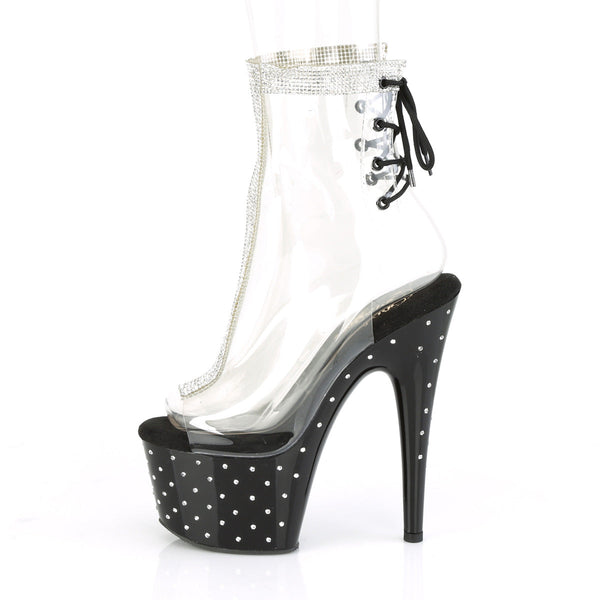 STARDUST-1018C-2RS Plateau Stiefeletten Schwarz/Transparent von Pleaser – Ansicht 3