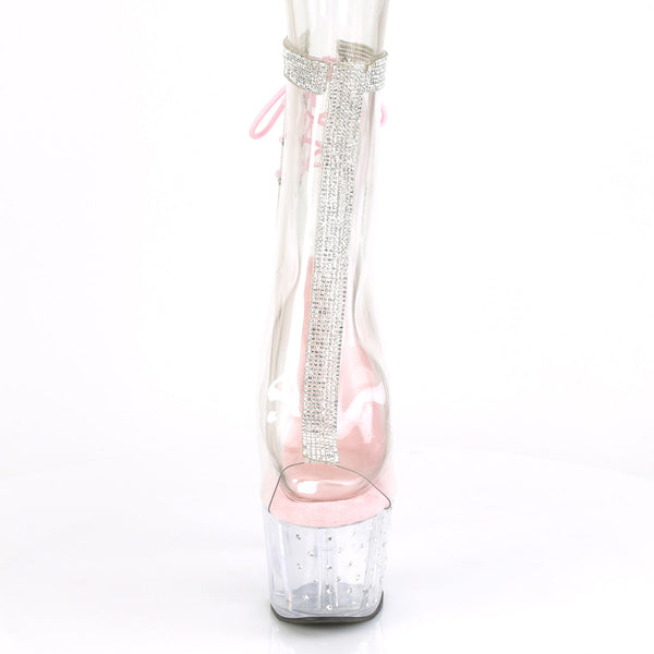 STARDUST-1018C-2RS Plateau Stiefeletten - Pink/Transparent von Pleaser – Ansicht 2