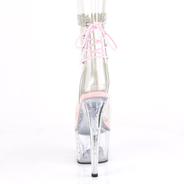 STARDUST-1018C-2RS Plateau Stiefeletten - Pink/Transparent von Pleaser – Ansicht 4