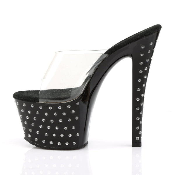 STARDUST-701 Plateau Pantoletten Schwarz von Pleaser – Ansicht 3